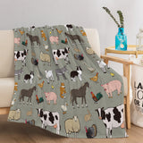 Various Animals Flannel Velvet Blanket – Soft Pig & Horse Print, Lightweight & Durable Throw for Home, Travel & Gift (75×100 cm · 130×150 cm · 150×200 cm)