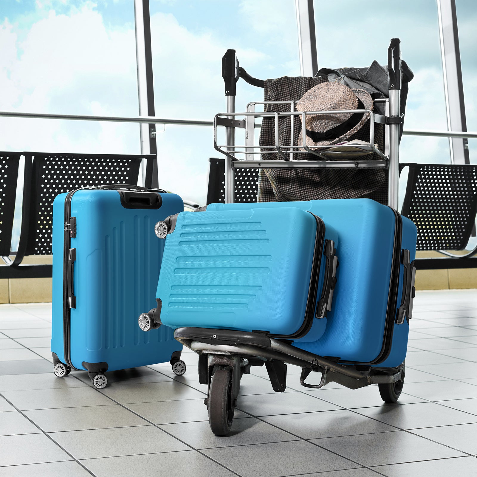 3-Piece Lightweight ABS Hard Shell Luggage Set – Spinner Suitcases with TSA Lock (20/24/28 Inches)