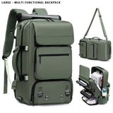 2025 New Multi-Functional 16″ Laptop Travel & Business Backpack for Men & Women – Large Capacity with Shoe Pocket & Crossbody Straps 🎒