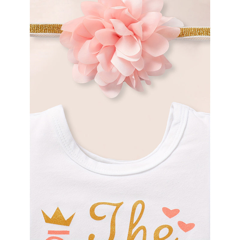 3PCS Newborn Baby Girl Outfit 👶 Romper + Tutu Skirt + Headband Set 🎀
