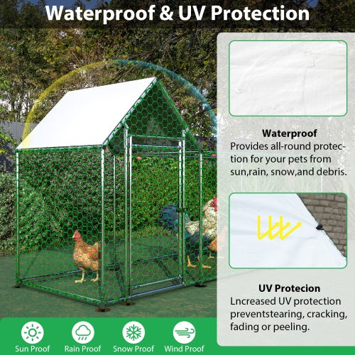 Poultry Habitat Cage – Secure Enclosure with Lid for Chicken Coop, Ducks & Small Animals, Outdoor Steel Wire Habitat