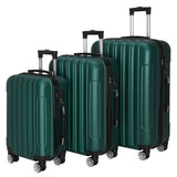 Vertical Pattern 3-in-1 Hard Shell Suitcase Set with Aluminum Alloy Handle & Spinner Wheels