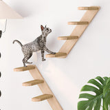 Four-Layer Wooden Wall-Mounted Cat Climbing Frame – Multi-Level Sisal-Wrapped Cat Play Structure