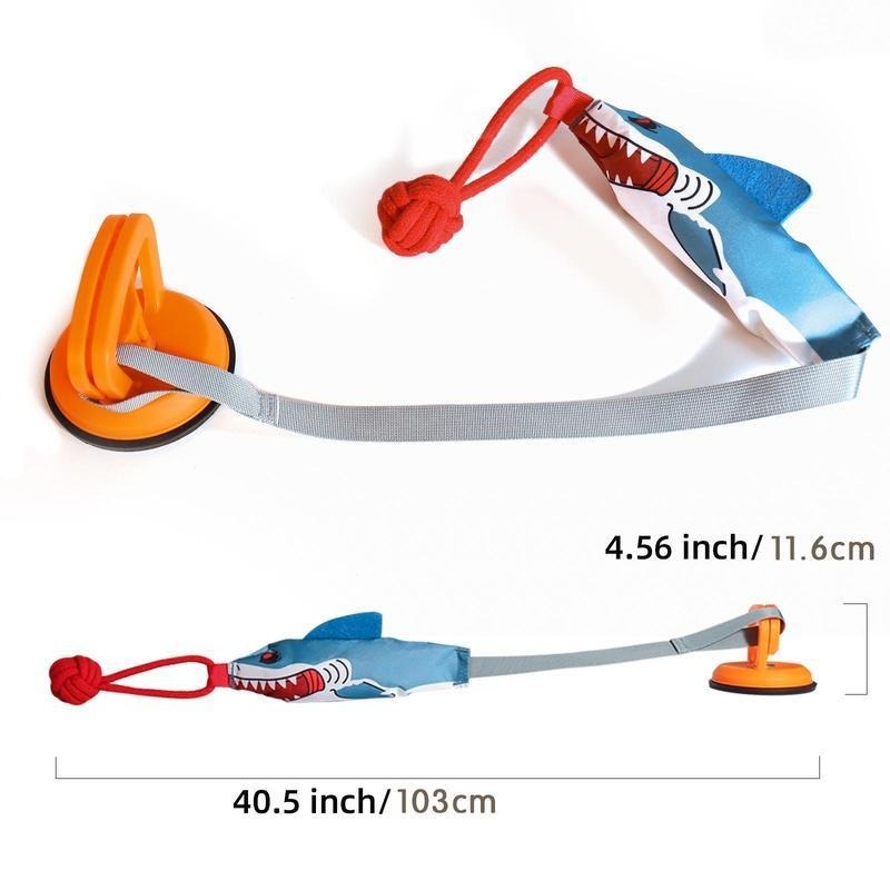 Prokel Shark Shaped Pet Toy – Interactive Suction Cup Rope Ball with Squeaky Chew Function for Dogs & Cats, Training & Play