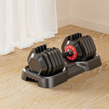 Adjustable Dumbbell Set 10-in-1 – Fast Adjust 55LB Free Weights with Turning Handle, Black Dumbbells for Men & Women Home Gym Workout