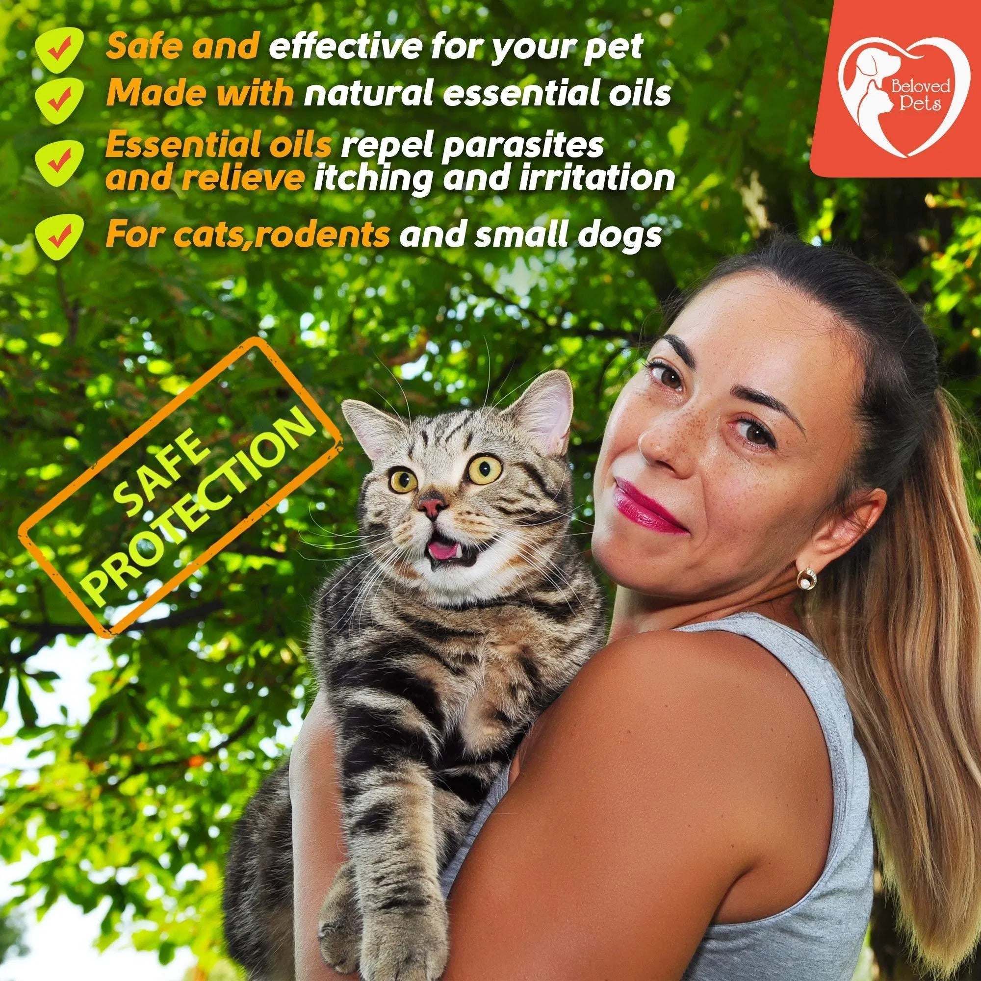 Flea & Tick Prevention for Dogs, Cats & Rabbits – Natural Topical Drops with Mosquito Repellent (3 Doses)