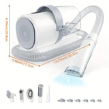 5 in 1 Pet Grooming Vacuum Kit with Strong Suction & Clippers for Dogs & Cats - PulinGO