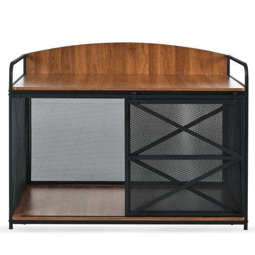 42.8-Inch Heavy-Duty Dog Crate Furniture – Farmhouse Wooden Kennel & Coffeetable