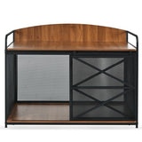 42.8-Inch Heavy-Duty Dog Crate Furniture – Farmhouse Wooden Kennel & Coffeetable