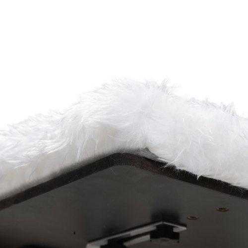 Wall-Mounted Cat Window Perch Seat – Upholstered MDF & Iron, White