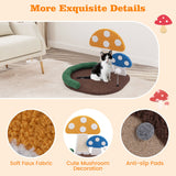 Mushroom Cat Bed with Wide Platform and Sisal Scratch Panel