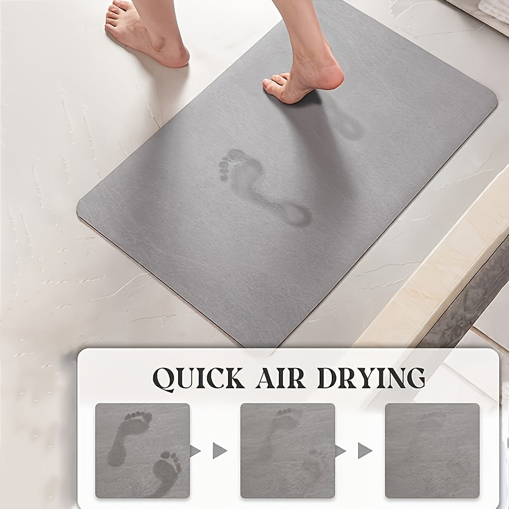 Quick-Dry Diatomite Bath Mat (50x80cm) - Non-Slip Absorbent Stone Bathroom Rug