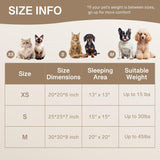 Mewoofun Donut Cat Bed – Light Brown Washable Fluffy Round Calming Pet Bed with Non-Slip Bottom for Cats & Small Dogs