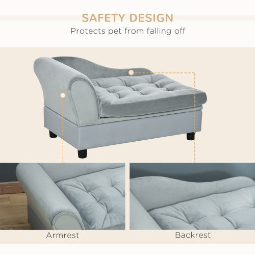 Luxury Small Dog Bed – Plush Sofa-Style Pet Couch with Hidden Storage, Washable Cushion & Non-Slip Base