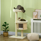 PawHut 3-Level Cat Tree with Sisal Scratching Posts & Badminton Toy