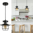 Rustic Vintage Farmhouse Pendant Light with Adjustable Height