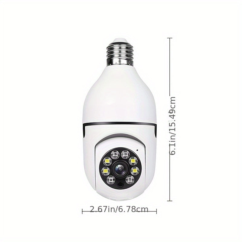 Smart HD WiFi Light-Bulb Surveillance Camera – 360° Panoramic Monitoring, 1440p, Remote Two-Way Talk & Motion Alerts (2-Pack)