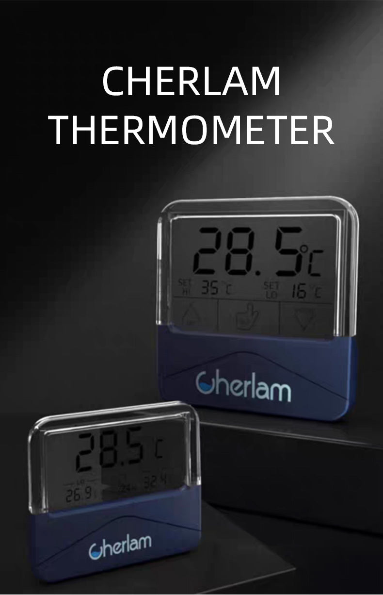 Cherlam LCD Thermometer – Digital Aquarium Temperature Monitor, Accurate Water Temperature Display for Fish Tanks