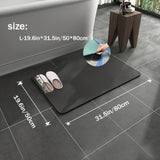 Ultra-Absorbent Diatomaceous Earth Bathroom Mat – Non-Slip Quick-Dry Foot Mat with Four-Leaf Clover Design (Black & Gold Accents)