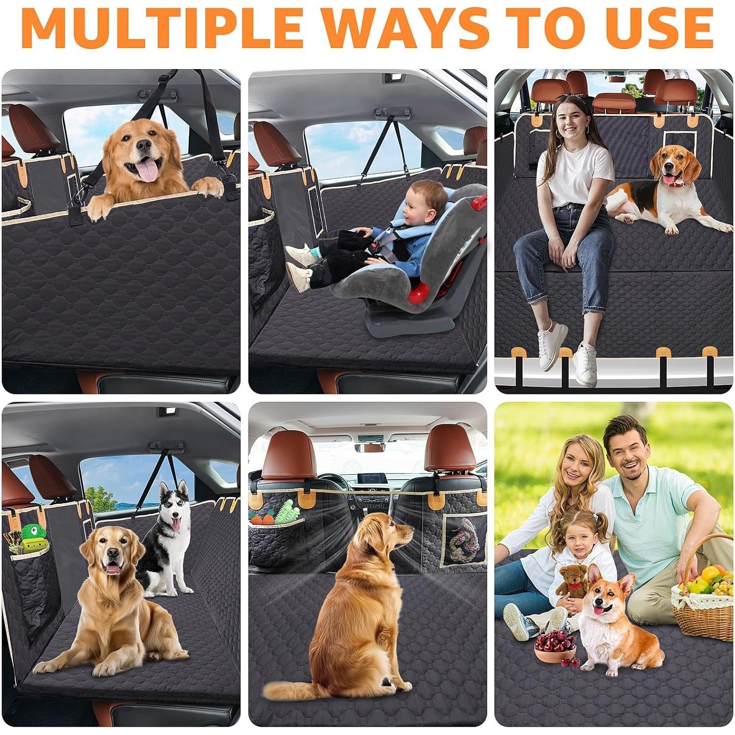 Back Seat Extender for Dogs – Waterproof Hammock-Style Car Seat Cover with Non-Slip Design for Cars & SUVs