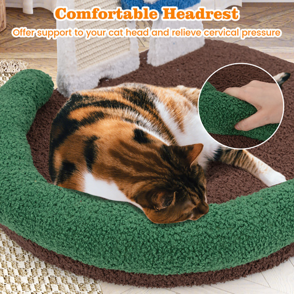 Mushroom Cat Bed with Wide Platform and Sisal Scratch Panel