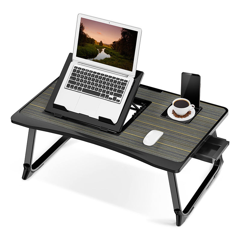 Foldable Laptop Desk for Bed or Couch – Work-from-Bed Table with Cup Holder, Drawer & Adjustable Legs