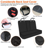 Dog Car Seat Cover – Waterproof & Scratchproof Rear Seat Protector with Dog Seat Belt for Cars, Trucks & SUVs