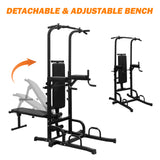 Power Tower Parallel Bar Station with Bench & Chin-Up Bar – Full Body Strength Training Home Gym 🏋️‍♂️🔥