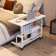 Double-Layer Metal Foldable Desk with Wheels & Storage Rack – Adjustable Height Workspace for Bedroom, Living Room & Office 🖥️
