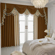 Finished Retro Villa Velvet Splicing Curtains – Thickened Light Luxury Velvet, Patchwork Design, Blackout Rod-Pocket Drapes with Wave Fold Top