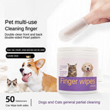 3-in-1 Pet Finger Wet Wipes – Dental, Ear & Eye Cleaning Wipes for Dogs & Cats, Breath Freshener & Daily Care