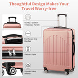 3-Piece ABS+PC Hard Shell Luggage Set – Lightweight Spinner Suitcases with TSA Lock (20/24/28 Inches, Black & Silver)
