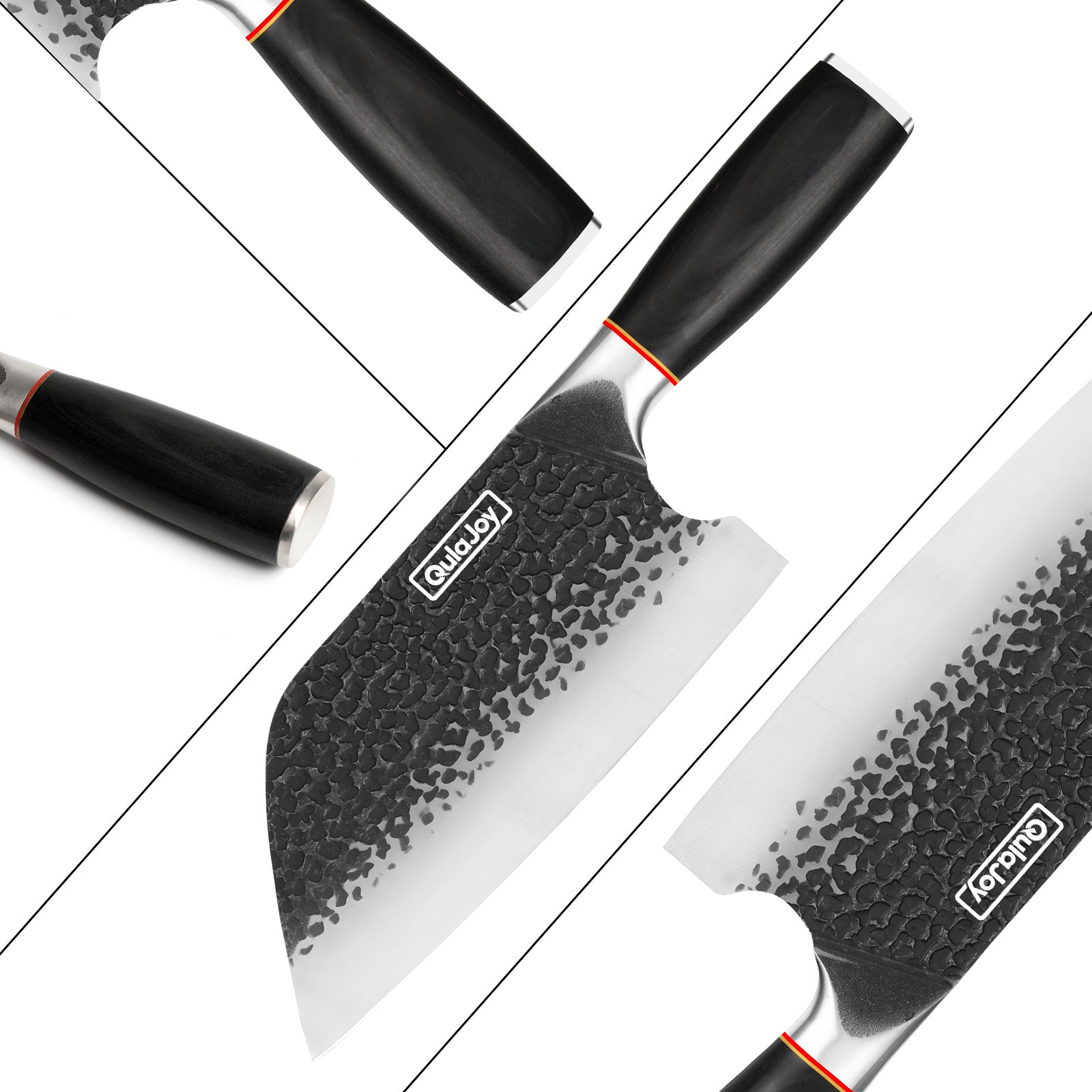 Qulajoy 7.3‑Inch High‑Carbon Stainless Steel Meat Cleaver – Professional Butcher Chopper with Secure Hardwood Handle