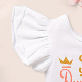 Newborn Baby Girl Outfit Set – Letter Print Romper, Tutu Skirt & Matching Headband | Coming Home Clothes