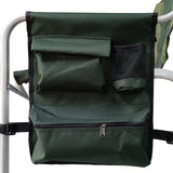 Oversized Padded Folding Chair with Side Table & Storage – Lightweight Aluminum Frame with Drink Tray and Organizer Pockets