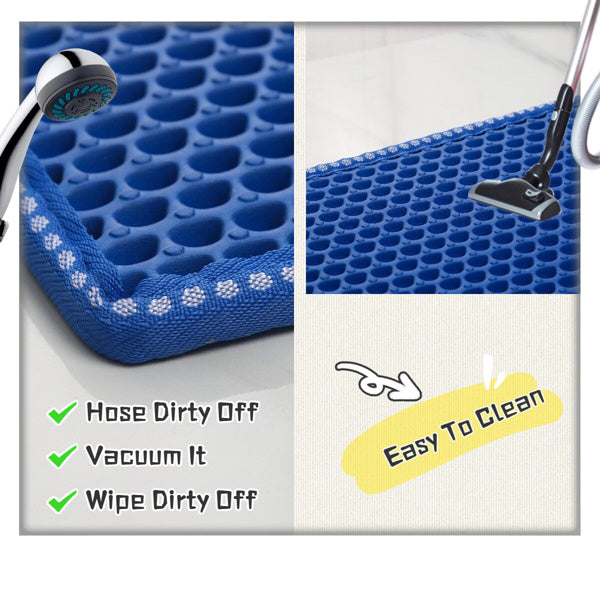 Double Layer Rice Cat Litter Mat – Waterproof, Non-Slip, Easy-to-Clean Trap Pad for Indoor Cats
