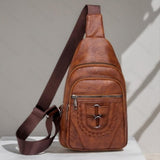 Men’s & Women’s Retro Leather Crossbody Chest Bag 🎒 – Vintage Style Sling Shoulder Bag