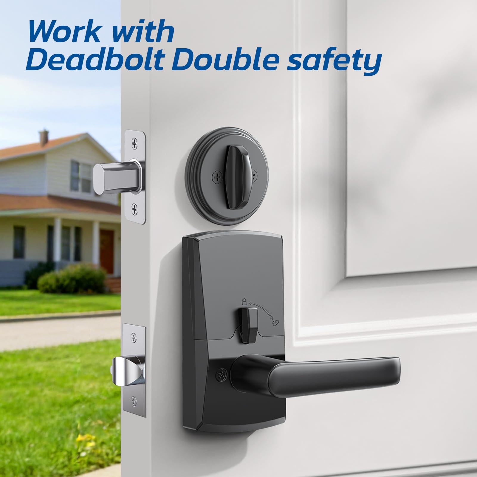 Nyboer Smart Fingerprint Door Lock with TTLock App Control, Keyless Entry Deadbolt with Alexa & Google Voice Support