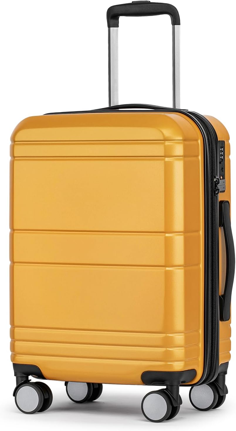 Rose Gold 20-Inch Expandable Hardshell Carry-On with TSA Lock