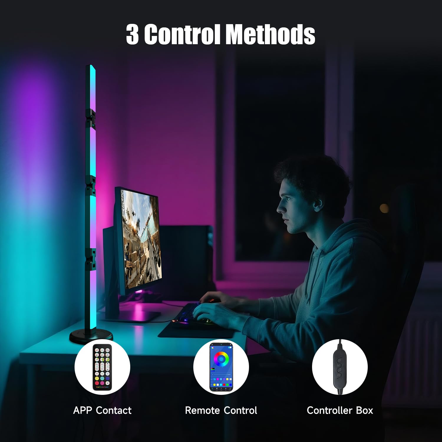 Magic Lantern RGB Foldable Desk Ambient Lamp – 16 Million Colors, Music Sync & App Control