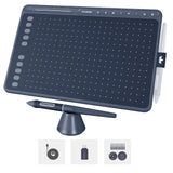 Huion HS611 Graphics Drawing Tablet with Multimedia Keys & Battery-Free Stylus (Space Grey)