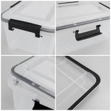 6-Pack Clear Airtight Storage Containers with Locking Lids – 10L Stackable Multi-Purpose Organizer Boxes
