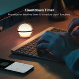 Mini RGB Sphere Desk Lamp – App Controlled 360° Night Light with Music Sync & Timer