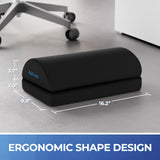 BlissTrends Adjustable Memory Foam Foot Rest Under Desk – Ergonomic Foot Stool with Washable Cover & Dual Height Support Black