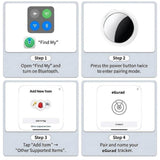 Smart Bluetooth Item Tracker 2-Pack for Apple Find My Network – No Subscription Key & Pet Locator Tags (Black + White)
