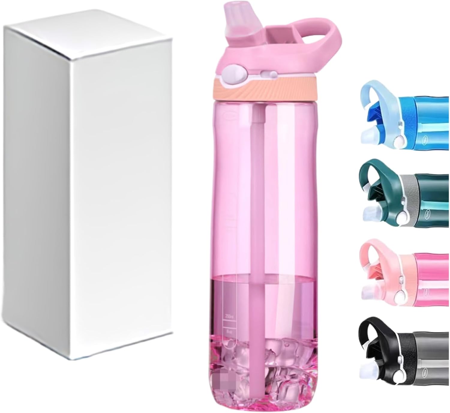 25 oz Clear Adventure Water Bottle with Straw and Clip