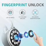 SFW GS50S Fingerprint Smart Padlock with Password Unlock, Bluetooth App Control & USB-C Rechargeable Battery