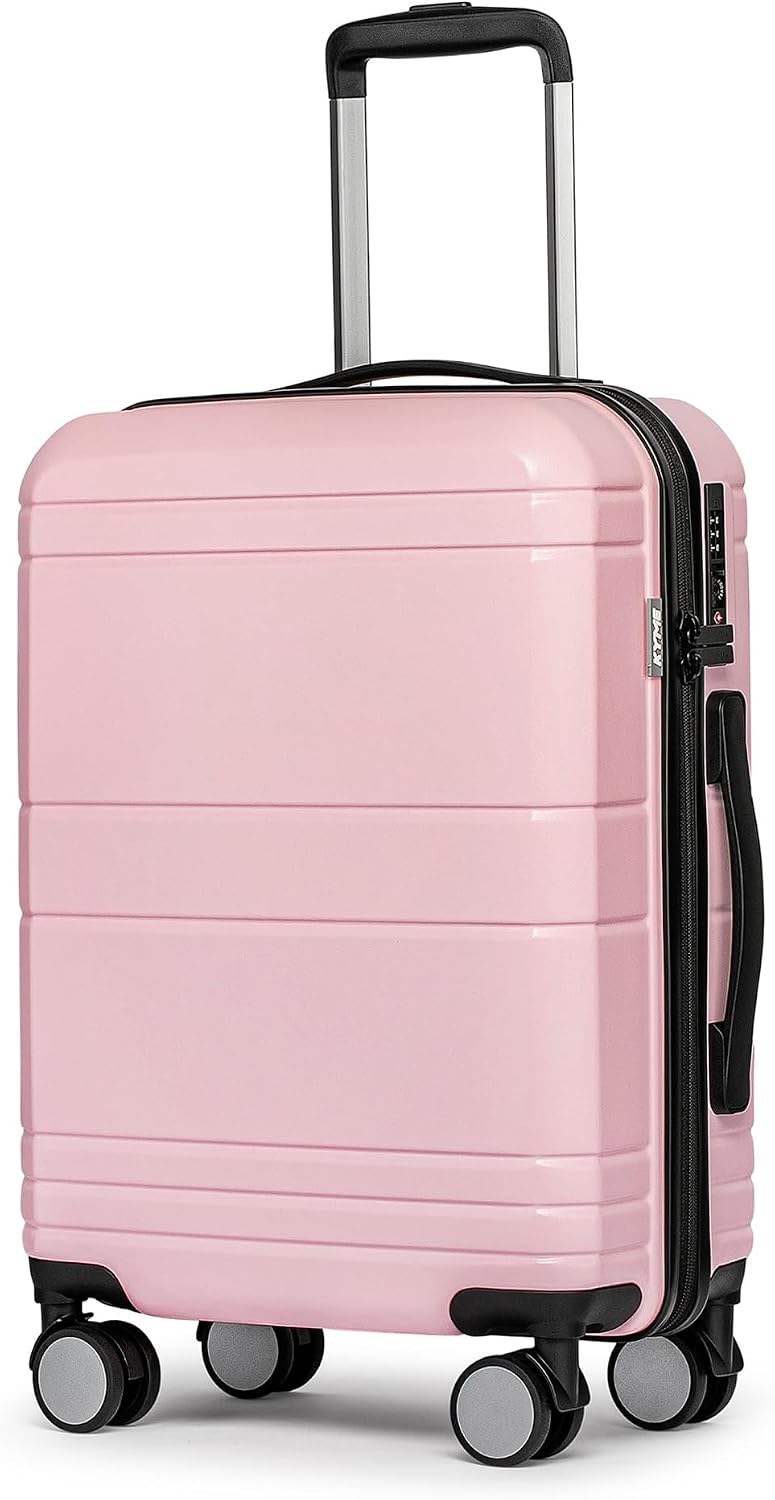 Rose Gold 20-Inch Expandable Hardshell Carry-On with TSA Lock