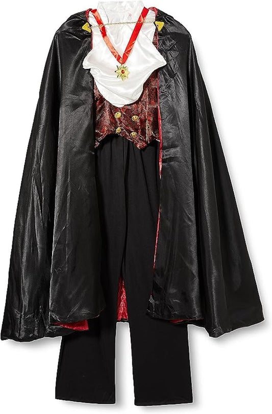Kids Transylvanian Vampire Costume – Classic Dracula Outfit with Cape, Vest & Medallion