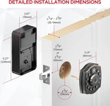 5-in-1 Smart Fingerprint Door Lock with Keypad, Bluetooth App & IC Card Access, Weatherproof Digital Deadbolt for Front Door Security